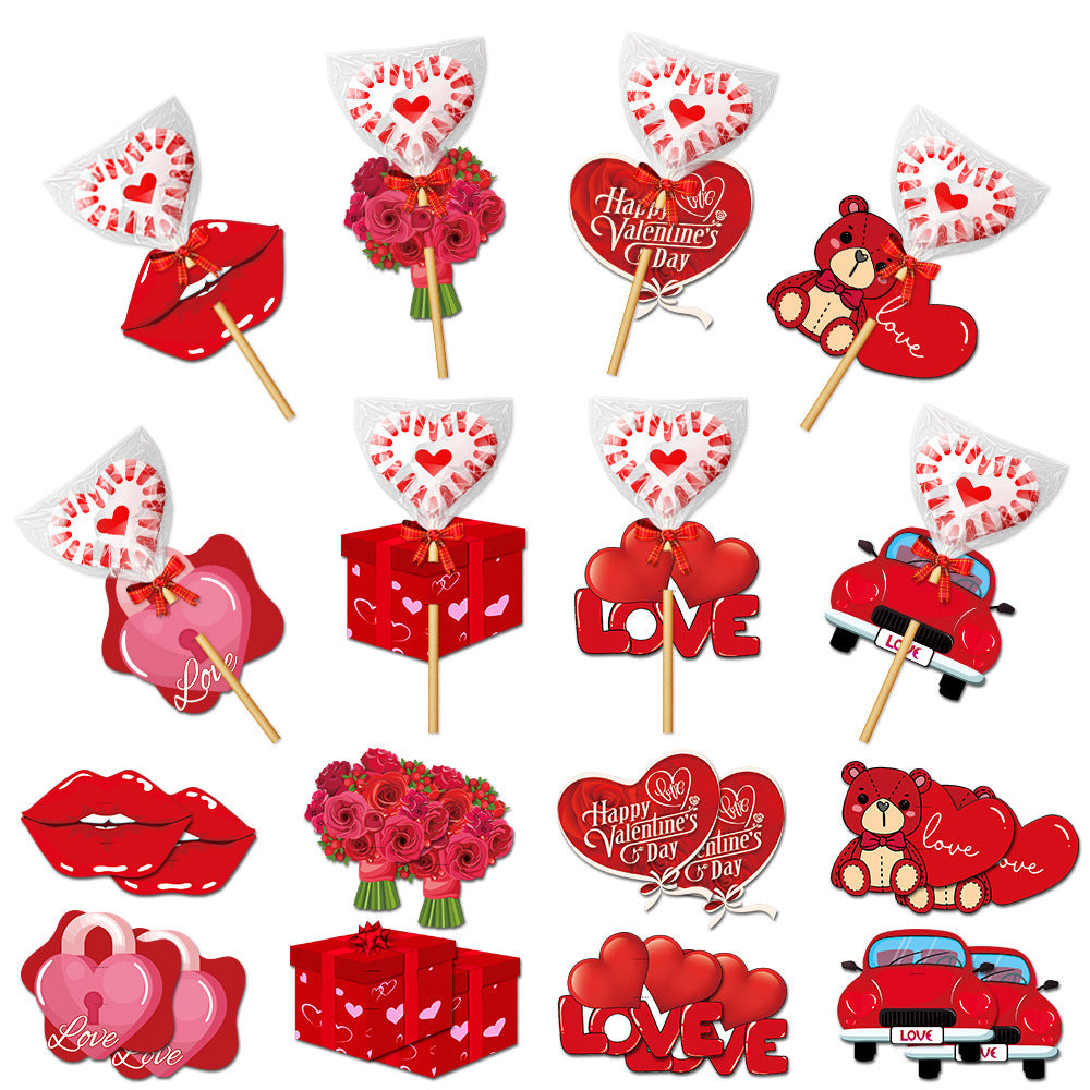 Valentine's Day Decoration Love Card Holder Gift Party Supplies 16pcs Love Card Decoration Infinite Avenue