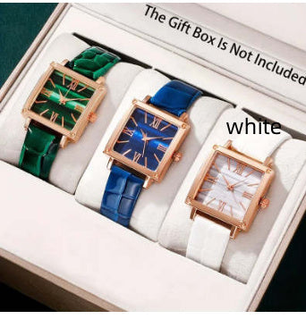 Square Watch Affordable Luxury Fashion Bamboo Pattern White Infinite Avenue