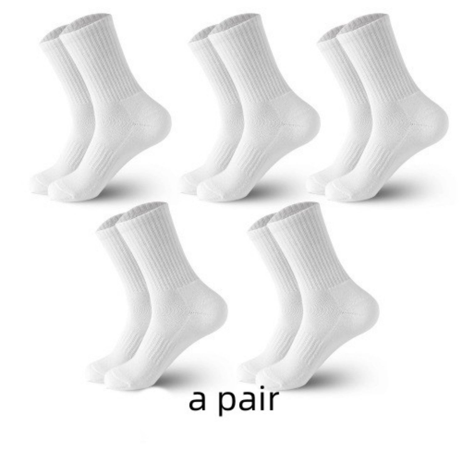 High Cylinder Cotton Mid-Tube Solid Color Socks Long Tube Socks White Free Size Infinite Avenue