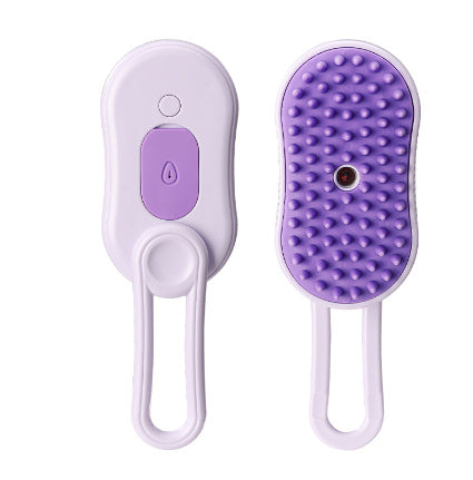 3-in-1 Electric Pet Grooming Brush – Steam, Massage & Hair Removal Purple USB Infinite Avenue