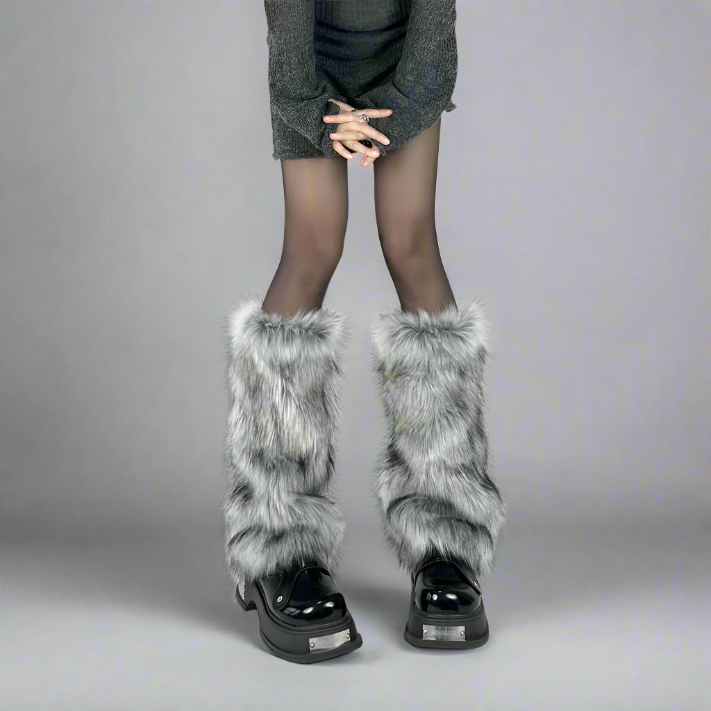 Fur Boot Covers with Short Grass Fur Foot Socks Infinite Avenue