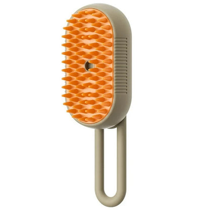 3-in-1 Electric Pet Grooming Brush – Steam, Massage & Hair Removal Milk Brown USB Infinite Avenue