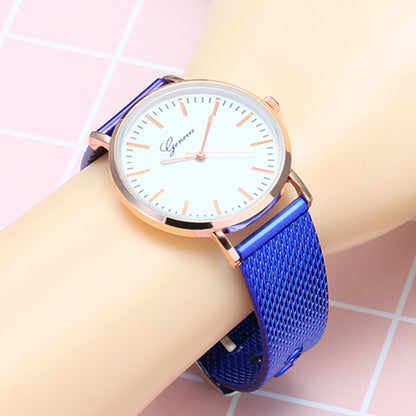 Geneva Watch Dial Plate Mesh Belt Female Minimalist Thin Infinite Avenue