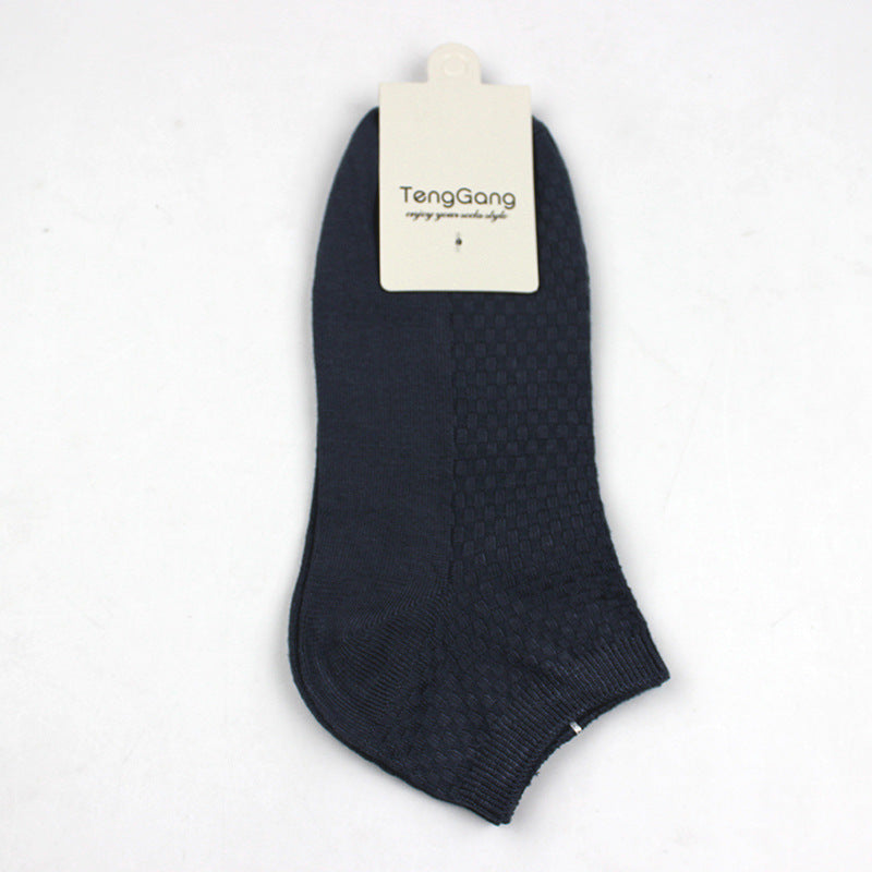 Men's Bamboo Fiber Low-Cut Socks – All Seasons Iron Gray Free Size Infinite Avenue