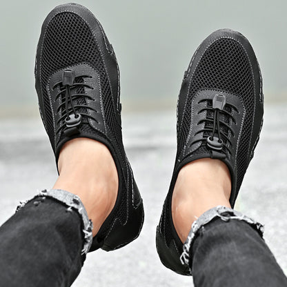 Plus Size Hollow-out Gommino Men's Casual Design Hollow Leather Shoes Black Infinite Avenue