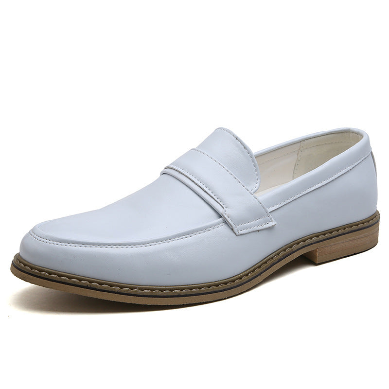 Men's Slip-on Formal Wear Gentleman Leather Shoes Business White Infinite Avenue