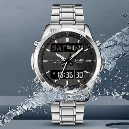 Multifunctional Men's Steel Strap Watch Double Display Sports Infinite Avenue