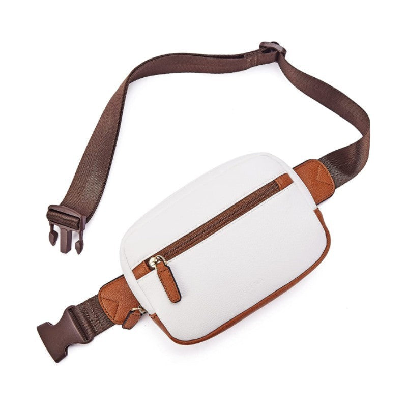 Pu Leather Waist Bag Adjustable Shoulder Strap White Infinite Avenue