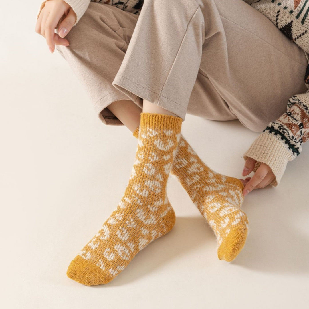 Autumn & Winter Mid-Calf Thick Knit Women's Socks Infinite Avenue