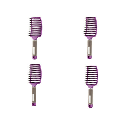 Hairbrush Anti Klit Brushy Haarborstel Women Detangler Hair Brush Bristle Nylon Scalp Massage Teaser Hair Brush Comb Purple Brush 4pc Infinite Avenue