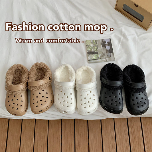 Hole Shoes Plush Cotton Cover Fleece Lined Warm Removable Washable Couple Lining Thickened Infinite Avenue