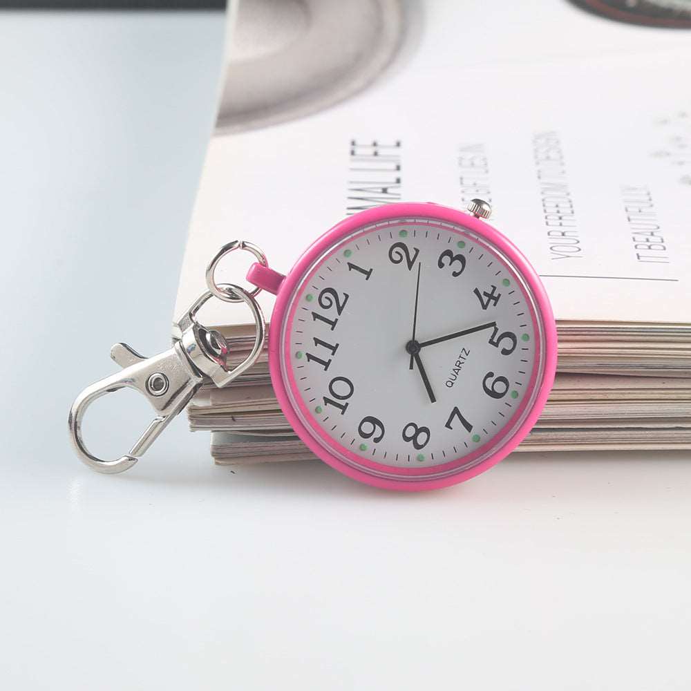 Clear Numbers Luminous Watch Keychain Pocket Watch Rose Red Infinite Avenue