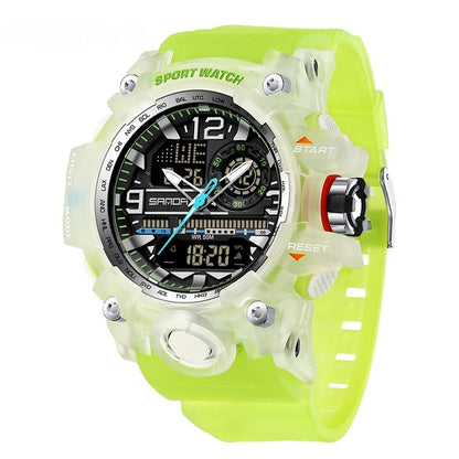 Electronic Youth Student Fashion Trend Cool Men's Watch 3133 Transparent Green For Men Infinite Avenue