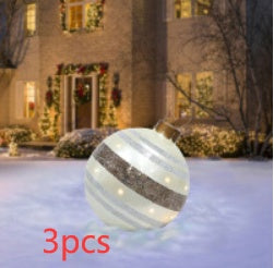 60CM Inflatable PVC Christmas Ball – Outdoor Tree Ornament Striped cloth 3PCS 60cm Infinite Avenue