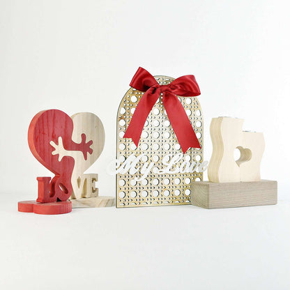 Heart-shaped Wooden Decoration Valentine's Day Gift Infinite Avenue