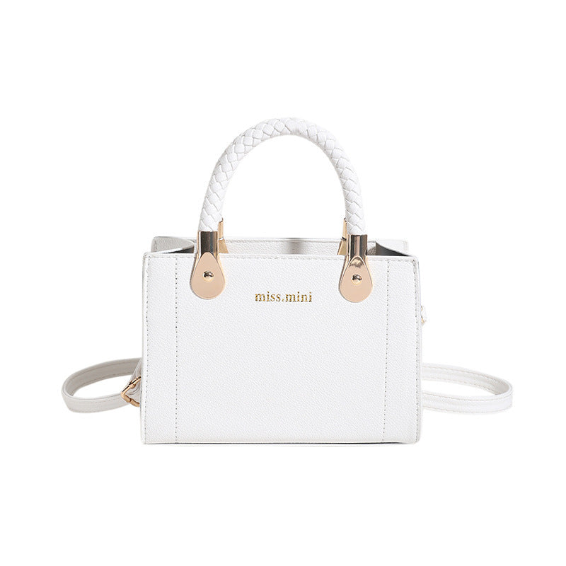 Women's Bag Trendy Fashion Ins Lychee Pattern Portable White Infinite Avenue