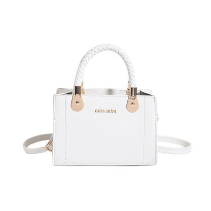 Women's Bag Trendy Fashion Ins Lychee Pattern Portable White Infinite Avenue