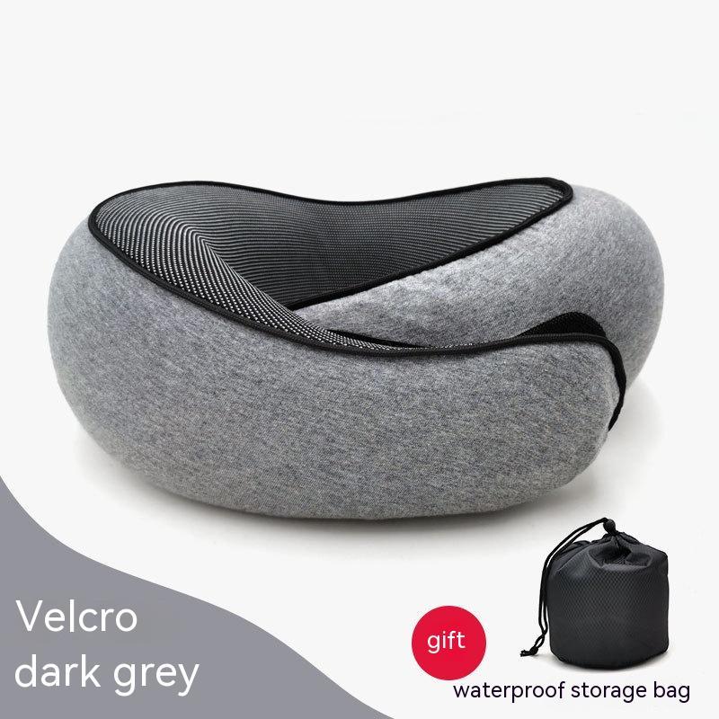 Travel Neck Pillow Non-Deformed Airplane Pillow Travel Neck Cushion Durable U-Shaped Travel Memory Cotton Nap Neck Pillow Flower Grey Velcro Style Infinite Avenue