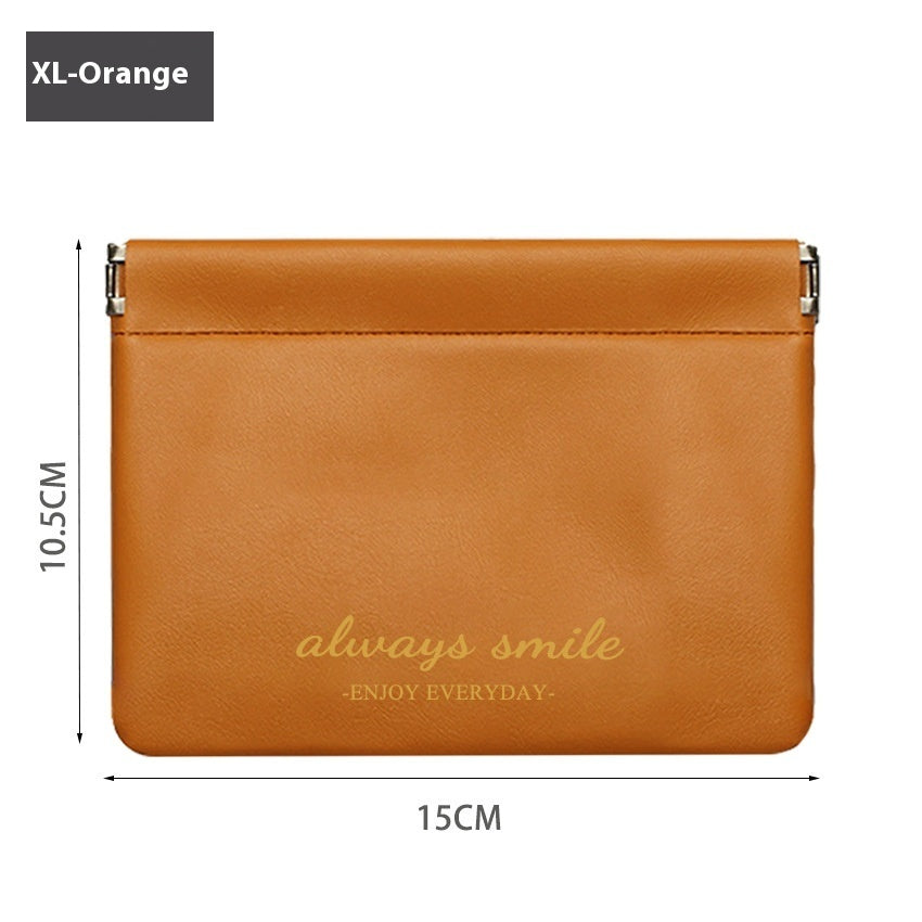 Portable Data Cable Organizer Bag Orange 10.5cm x 15cm Infinite Avenue