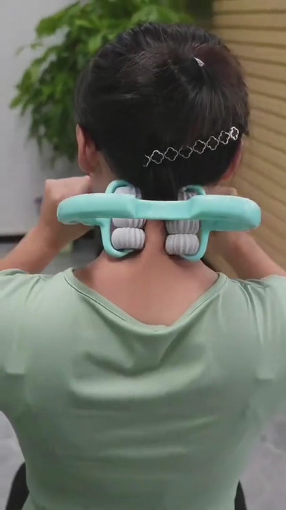 Six-Wheel Neck Massager – Manual Roller Tool for Pain Relief