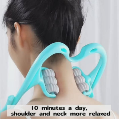 Six-Wheel Neck Massager – Manual Roller Tool for Pain Relief